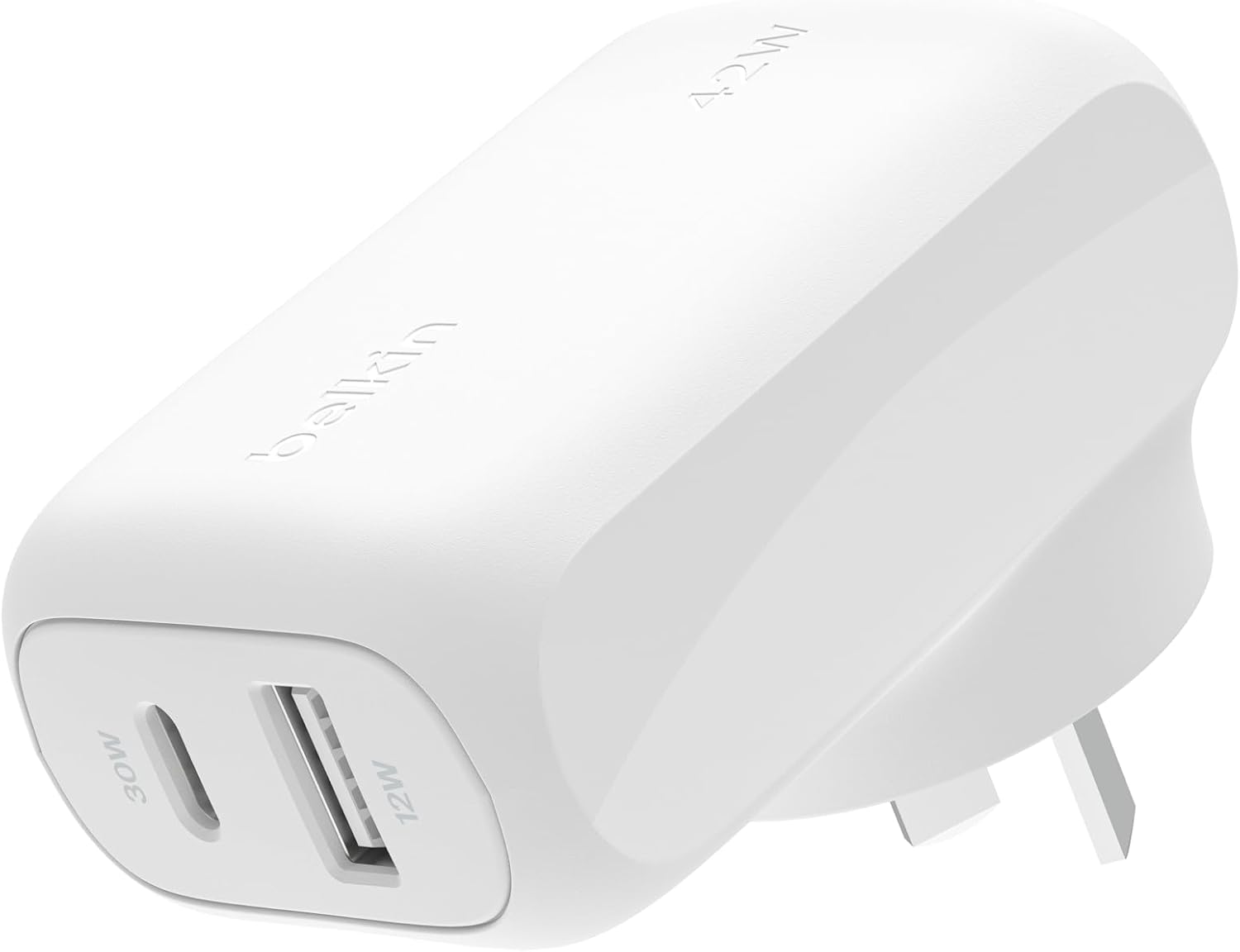 Belkin BoostCharge 42W Dual Port Wall Charger, USB-C, USB-A Charger Fast Charging for iPhone 16/15/14/13 Series, Galaxy S23 Ultra, iPad, AirPods & More - White Belkin BoostCharge 42W Dual Port Wall Charger, USB-C, USB-A Charger Fast Charging for iPhone 16/15/14/13 Series, Galaxy S23 Ultra, iPad, AirPods & More - White